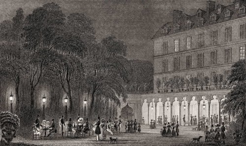 The Jardin Turc, Paris, antique steel engraved print, 1831