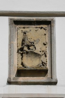 Coat of arms at Werdenberg Castle, stone relief, Werdenberg Castle, Renaissance castle of the