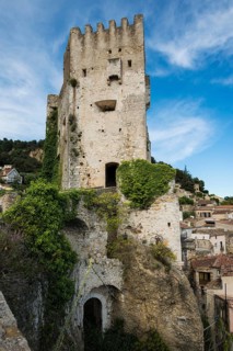 Picturesque mountain village overlooking the sea, Roquebrune, Roquebrune-Cap-Martin, near Monaco,
