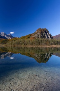 Autumn mood at lake Almsee, Grünau, Austria, Totes Gebirge