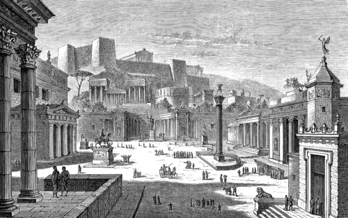 The marketplace of Sparta, ancient Greece