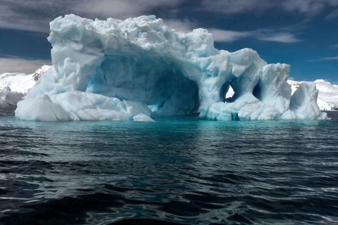 Antarctica, floating iceberg, Cierva Cove, bay on the Danco coast, Grahamlands
