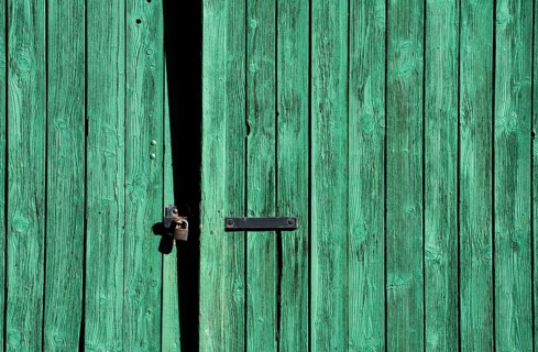 Old wooden barn door