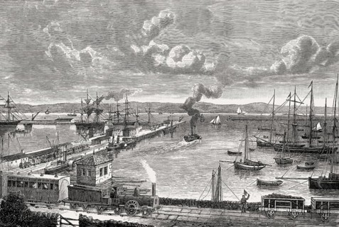 Granton Harbour and Pier, Edinburgh, Scotland, 19th century
