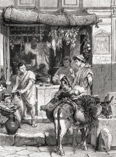 Street scene at ancient Pompeii, Italy