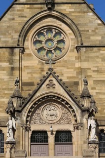 Cemetery Unter den Linden, neo-Gothic St Catherine's Church, church, sacral architecture, church