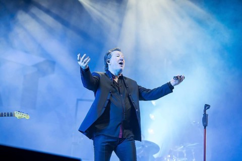 Claudius Dreilich, singer of Karat live on 50 years of KARAT tour in Berlin's Max-Schmeling-Halle
