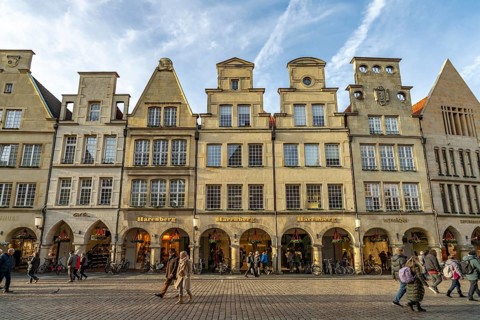 Giebelhäuser am Prinzipalmarkt in Münster, North Rhine-Westphalia, Germany