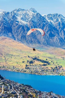 Paragliding over Queenstown, Queenstown, South Island, New Zealand