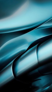This image features abstract metallic blue curves forming a sleek, elegant design. Smooth surfaces