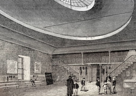 Interior view of St Cecilia's Hall as school, Edinburgh, Scotland, 19th century