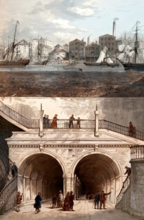 The Tower Subway in 1870, a tunnel beneath the River Thames in central London, England, United