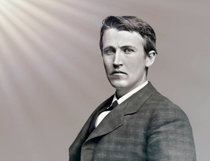 Thomas Alva Edison, 1847, 1931, American inventor, digitally edited according to a photography by