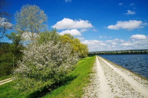 Stausee Bertoldsheim in Bayern, Bertoldsheim, Bavaria, Federal Republic of Germany