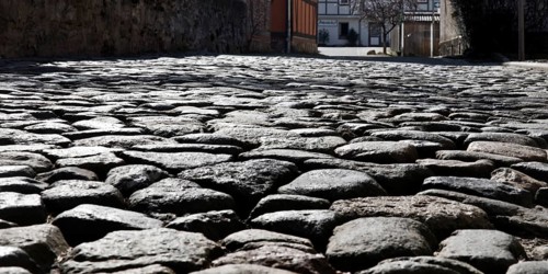 Cobblestones, Old Town, Wernigerode, Harz Mountains, Saxony-Anhalt, Germany