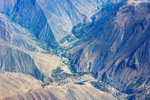 Flight from Lima to Cusco, Andes, Peru