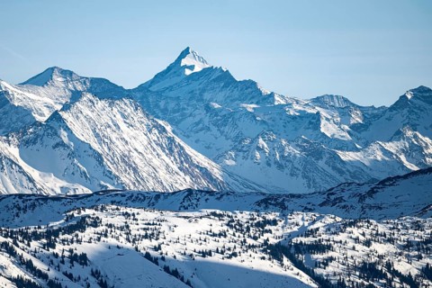 Grossglockner summit in winter, view from Hohe Salve, Tyrol, Austria