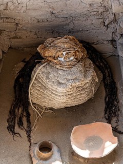 Mummy in the Cemetery of Chauchilla, Chauchilla Cemetery, Nazca, Peru