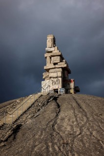 Gelsenkirchen, North Rhine-Westphalia, Germany - Rheinelbe slagheap with artwork Himmelstreppe made