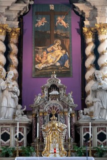 Lenten cloth, 18th century, in the Neustift monastery, Stiftstr. 1, Vahrn near Brixen, South Tyrol,