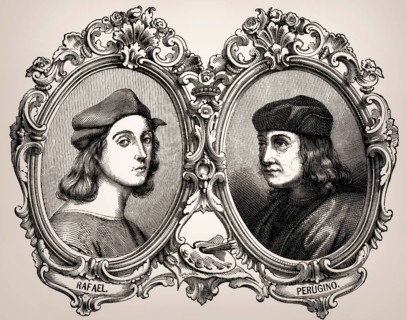 Raffael da Urbino and his teacher Pietro Perugino, Italian painters