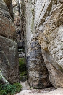 Gratz Caves, rocky landscape on Mount Töpfer in the Zittau Mountains, Saxony, Germany