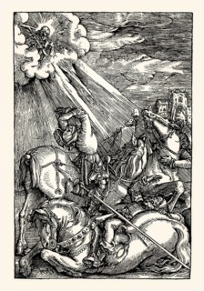 The conversion of Paul the Apostle, New Testament, by Hans Baldung Grien, facsimile of the 19th