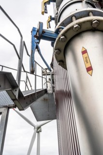 Pipelines, a biogas plant, the gas is produced from various biomass, the electricity is generated