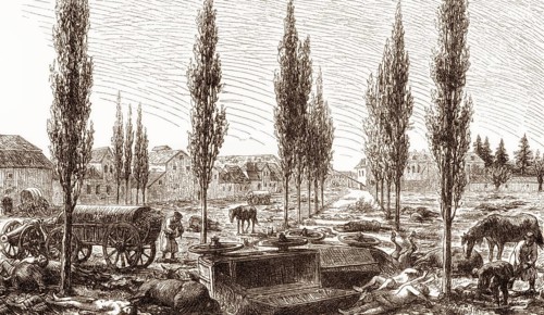 The Ranstädter Tor or gate, Leipzig, 1813, Battle of the Nations, German Wars of Liberation
