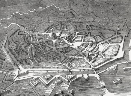 The city of Mons, 19th century, From British Battles on Land and Sea, by James Grant