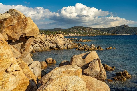 Rocks on Cala di Riccu beach near Tizzano, Sartene, Corsica, France