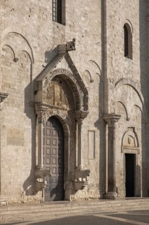 Main portal of the Basilica of San Nicola (Basilica of St Nicholas of Myra), Bari, Apulia