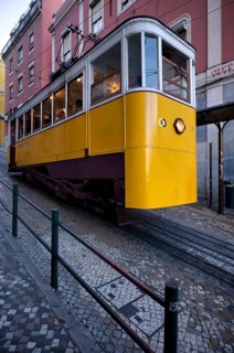 Funicular railway Elevador da Glória, Lisbon, Portugal