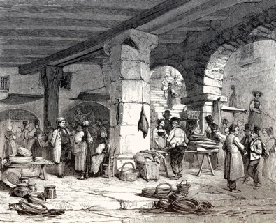 Marktplatz in Luzern, einer Stadt in der Zentralschweiz, Europa, 19. Jahrhundert
