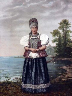 Peasant woman from the Arkhangel region, Russia, around 1890, Historical, digitally restored