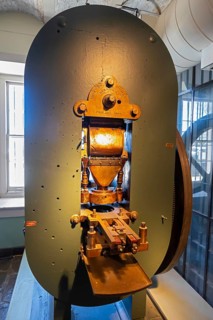 New Orleans, Louisiana - An 1868 Morgan and Orr coin press in a display about the old U.S. Mint in