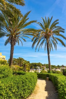 Scenic cami de ronda coastal path heading towards roc de sant gaieta near comarruga, tarragona,