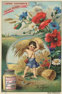 Picture series The months, July and August, Liebig picture, digitally restored reproduction of a