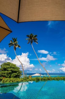 The pool at Hilton's DoubleTree Resort & Spa, Mahe, Republic of Seychelles, Indian Ocean