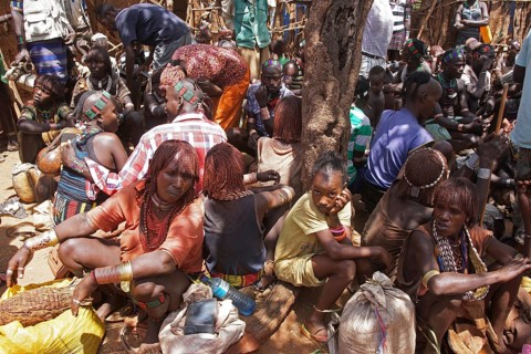 Africa, Ethiopia, Hamer Markt, marketplace, goods, sales, weekly market market, Ethiopia