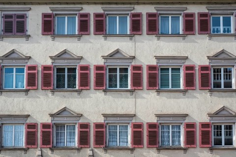 House façade, town house, residential building, apartment building, living space in full format,
