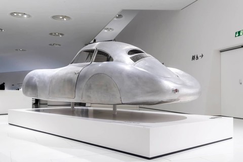 Porsche Museum Stuttgart. The Porsche Type 64, built in 1939, is the forefather of Porsche sports