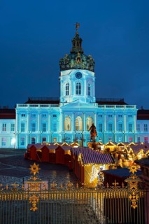 Christmas Market at Charlottenburg Palace, Illuminated Palace, Blue Hour, Charlottenburg, Berlin,