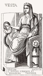 Vesta, die jungfräuliche Göttin des Herdes, des Hauses und der Familie in der römischen Religion