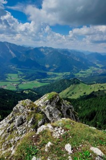 View from the Wendelstein into the surroundings, August, Bavaria, Germany