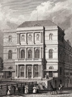 The Théâtre de l'Ambigu-Comique, Boulevard Saint-Martin, a former Parisian theatre, antique steel