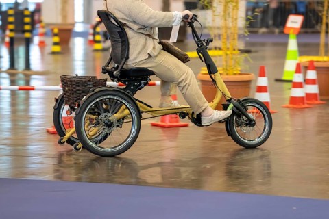 Test drives of new bikes at the public trade fair Fahrrad Essen, in the halls of Messe Essen,
