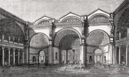 The Baths of Caracalla in ancient Rome, Italy, Reconstruction