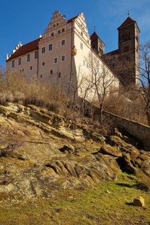 Castle hill ensemble with St Servatius collegiate church on the castle hill above the old town,