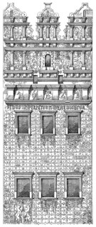 Illustration from the 19th Century, 1873, residential building in on the Ring, facade in the style